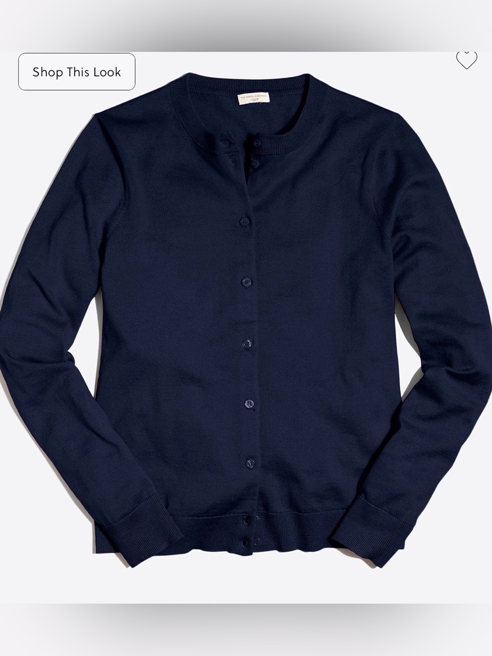 J.Crew Factory Classic Navy Crewneck Button-Front Sweater